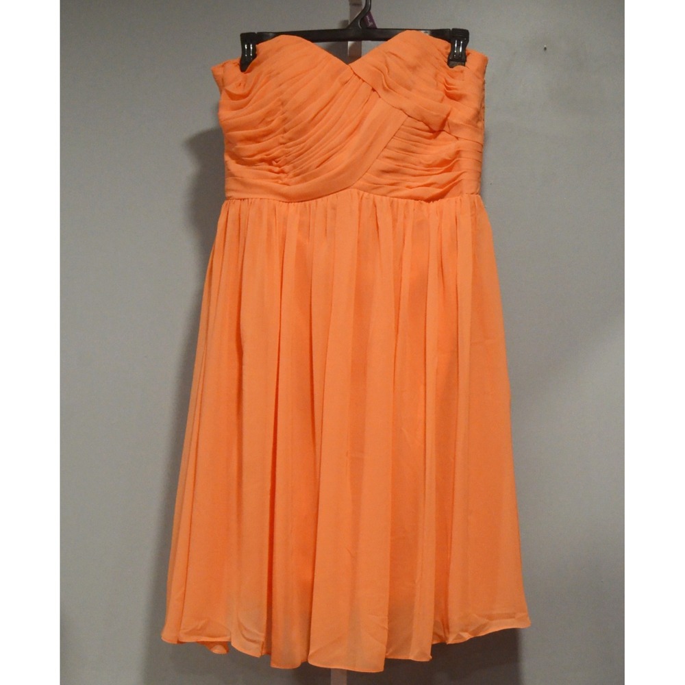 NWOT Unbranded Size M Orange Fairycore Dress Strapless Corseted Pleated Bodice